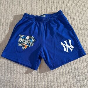 New York Basketball Men's Blue Athletic Shorts with Iconic Logo